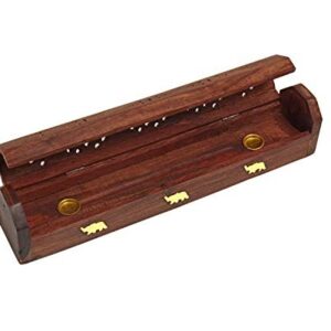 caja incienso de mandera tallada