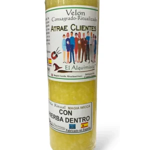 VELÓN CON HIERBAS Y ACEITE POR DENTRO ATRAE CLIENTES 17CM. X 6 CM.
