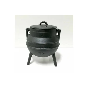 CALDERO DE 3 PATAS 4 LTS. Ø 25 CM - ALTO 39 CM HIERRO PARA PRENDA DE PALO