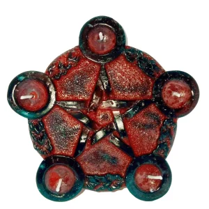 VELA PLATO PENTAGRAMA (Apoya Tu Ritual Aquí Y Verás) 20 Cm